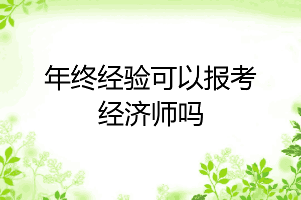 年终经验可以报考经济师吗