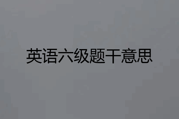 英语六级题干意思