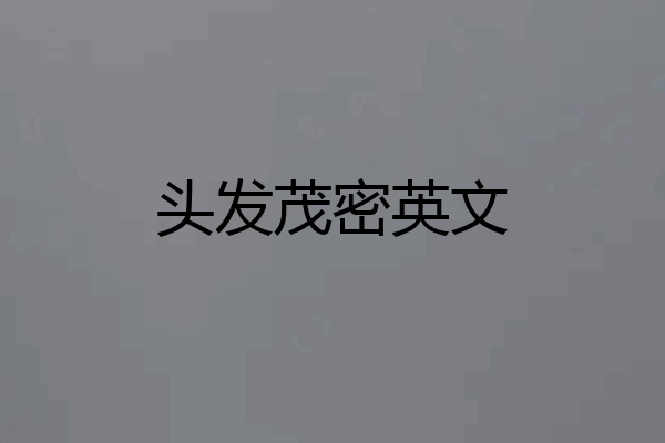 头发茂密英文
