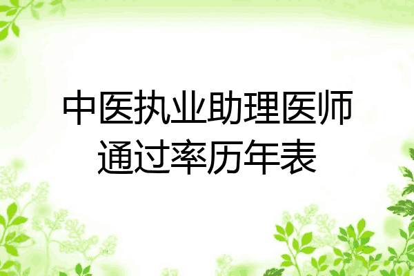 中医执业助理医师通过率历年表