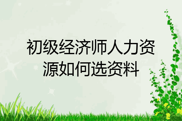 初级经济师人力资源如何选资料