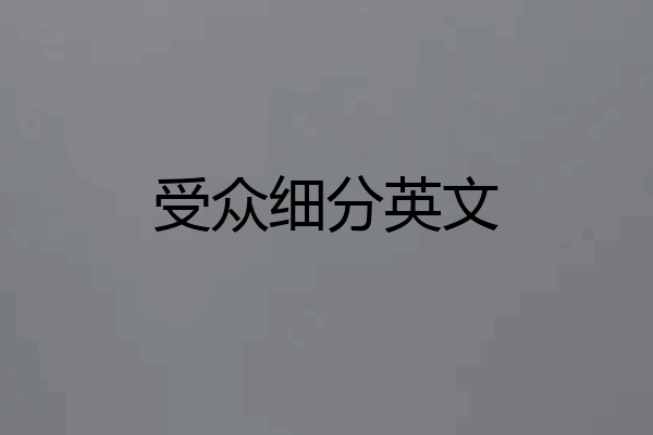 受众细分英文