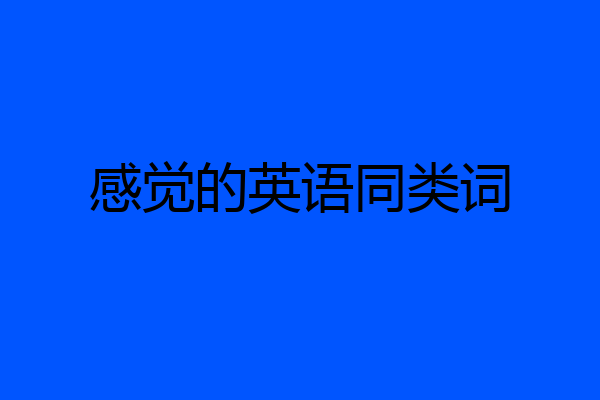 感觉的英语同类词