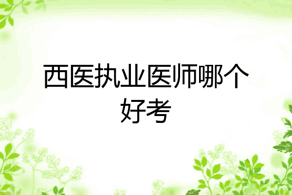 西医执业医师哪个好考