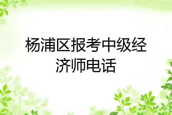 杨浦区报考中级经济师电话