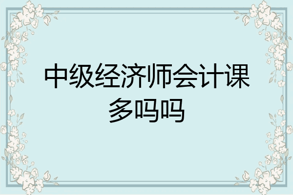 中级经济师会计课多吗吗