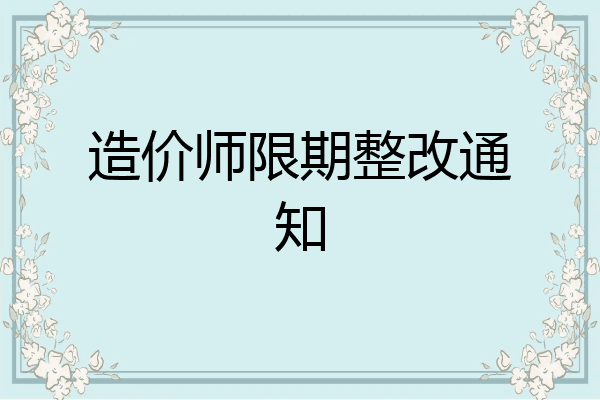 造价师限期整改通知