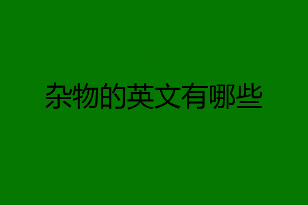 杂物的英文有哪些