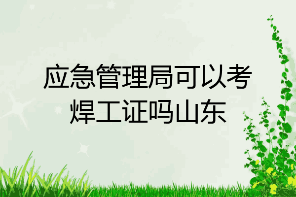 应急管理局可以考焊工证吗山东