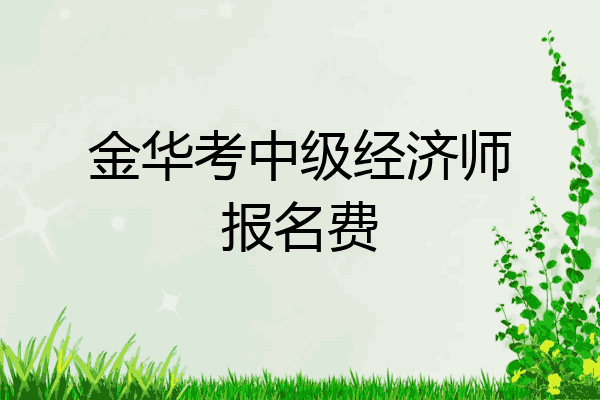 金华考中级经济师报名费