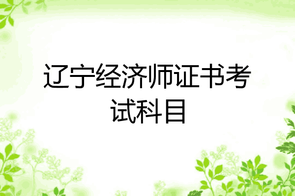 辽宁经济师证书考试科目