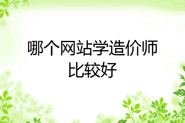 哪个网站学造价师比较好