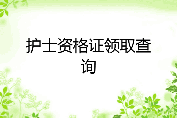 护士资格证领取查询