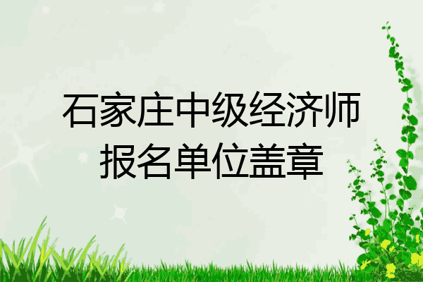 石家庄中级经济师报名单位盖章