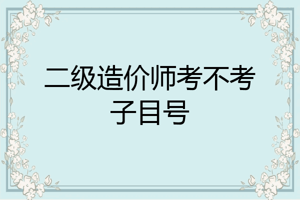 二级造价师考不考子目号