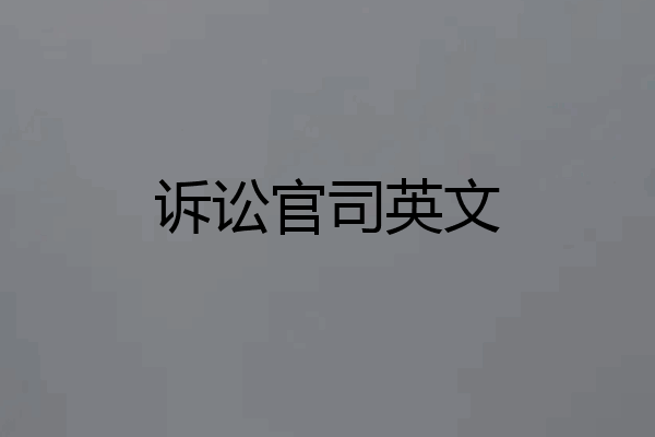 诉讼官司英文