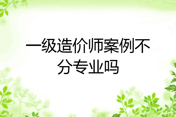 一级造价师案例不分专业吗