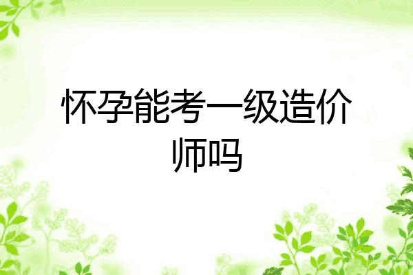 怀孕能考一级造价师吗
