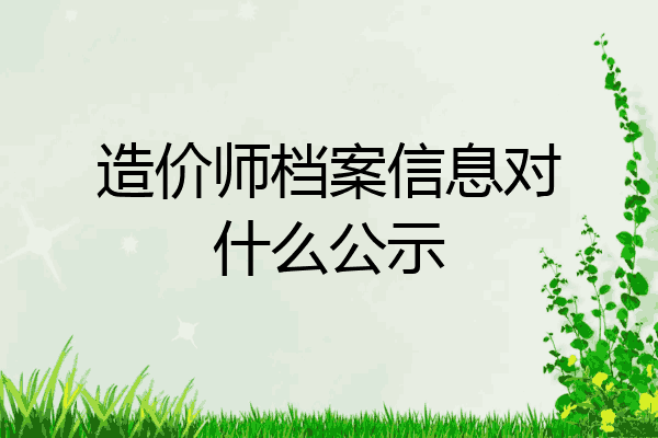 造价师档案信息对什么公示