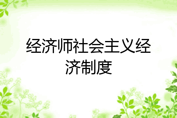 经济师社会主义经济制度