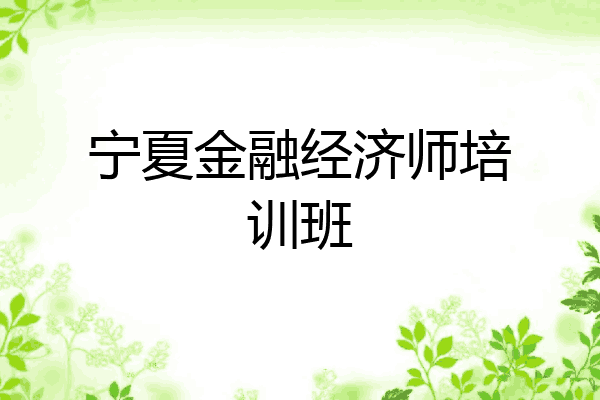 宁夏金融经济师培训班