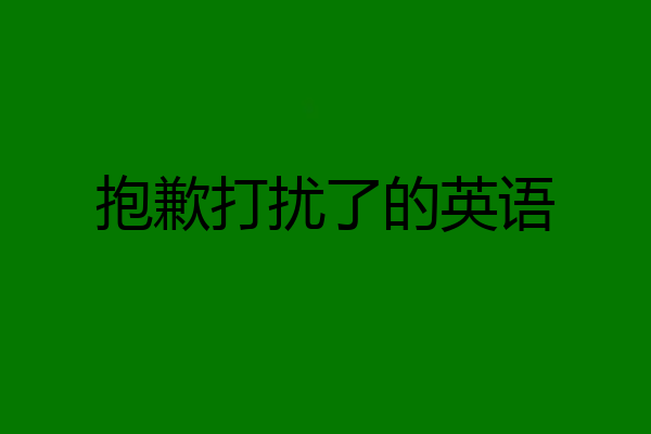 抱歉打扰了的英语