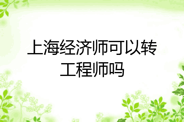 上海经济师可以转工程师吗