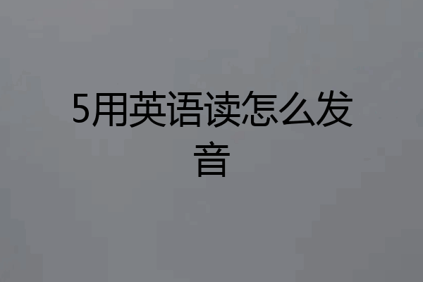 5用英语读怎么发音