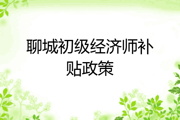 聊城初级经济师补贴政策