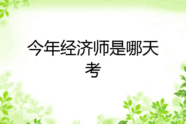 今年经济师是哪天考