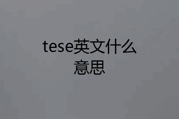 tese英文什么意思
