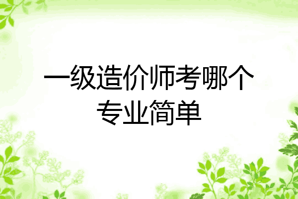 一级造价师考哪个专业简单