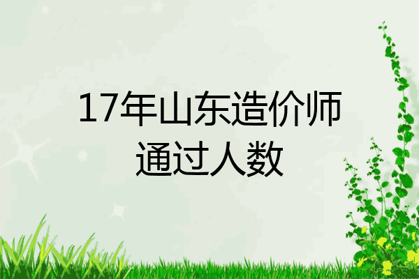17年山东造价师通过人数
