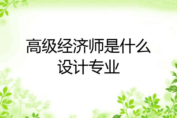 高级经济师是什么设计专业