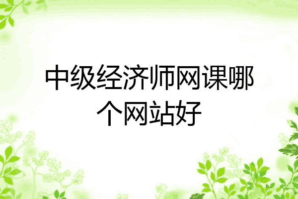 中级经济师网课哪个网站好