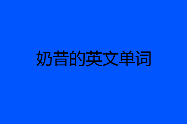 奶昔的英文单词