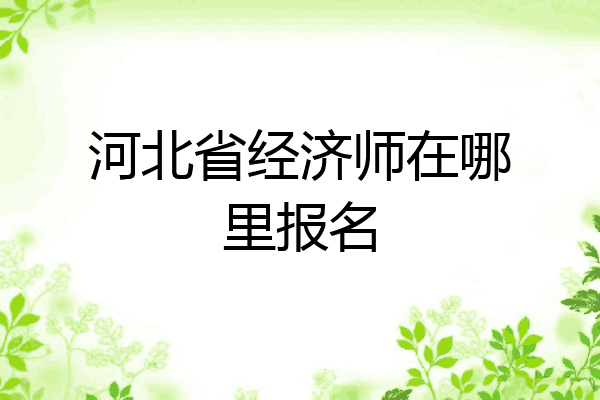 河北省经济师在哪里报名