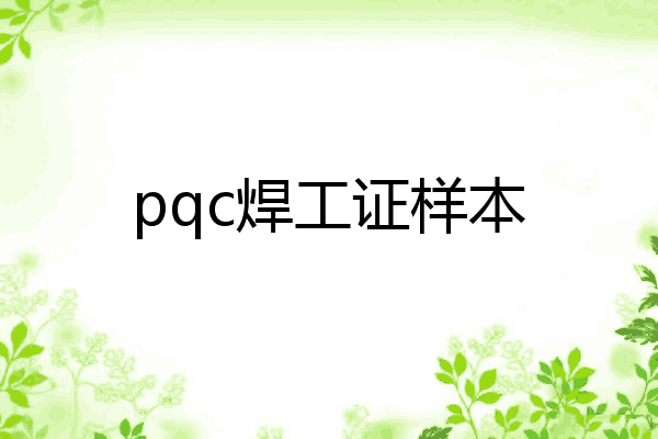 pqc焊工证样本