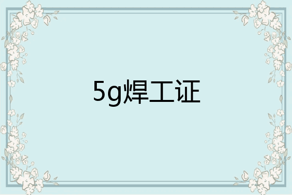 5g焊工证