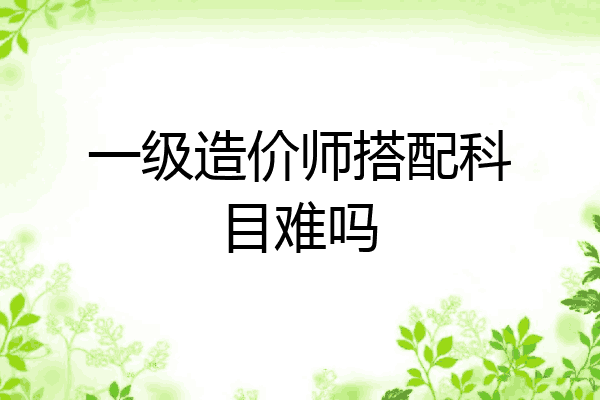 一级造价师搭配科目难吗