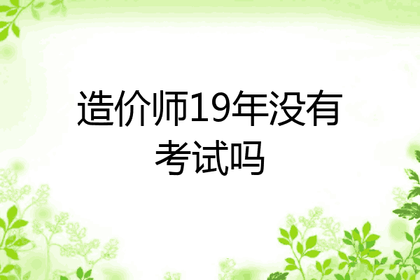 造价师19年没有考试吗