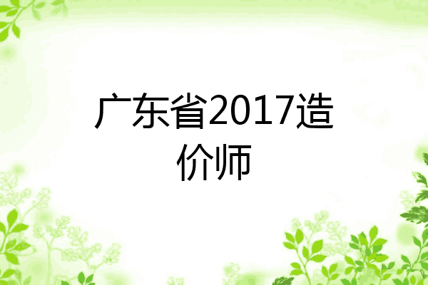 广东省2017造价师