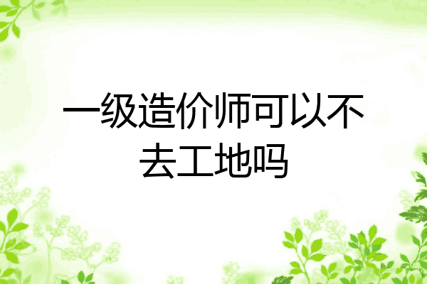 一级造价师可以不去工地吗