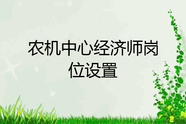 农机中心经济师岗位设置