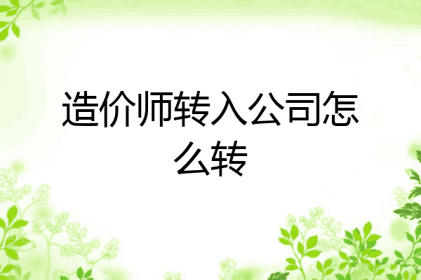 造价师转入公司怎么转