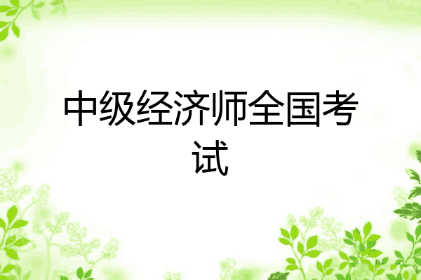中级经济师全国考试