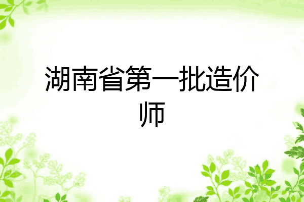 湖南省第一批造价师