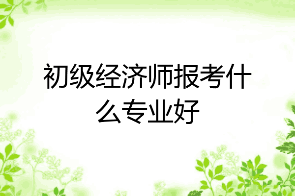 初级经济师报考什么专业好