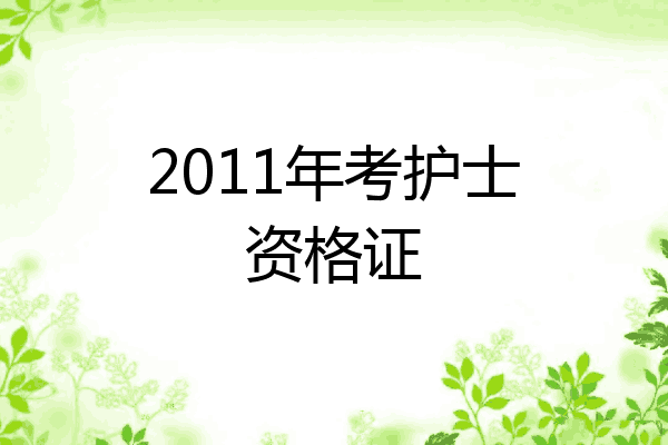 2011年考护士资格证