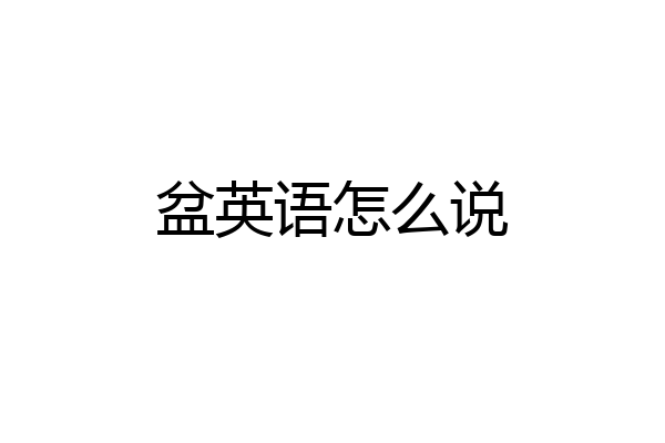 盆英语怎么说